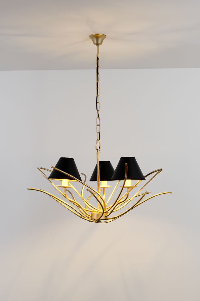 Elba Gold 3-bulb pendant light