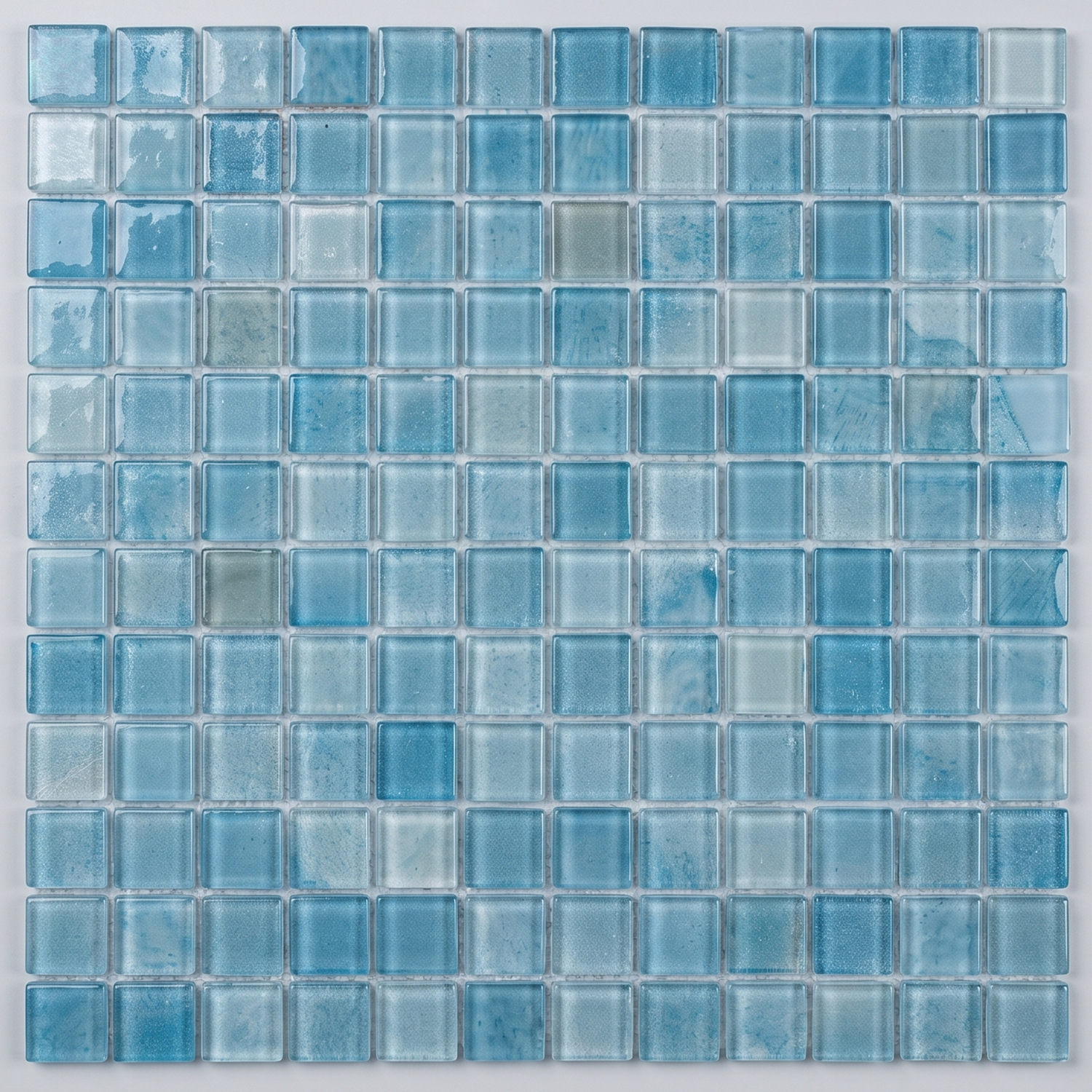 Glass mosaic tile, Nice, 23×23×4 mm, blue