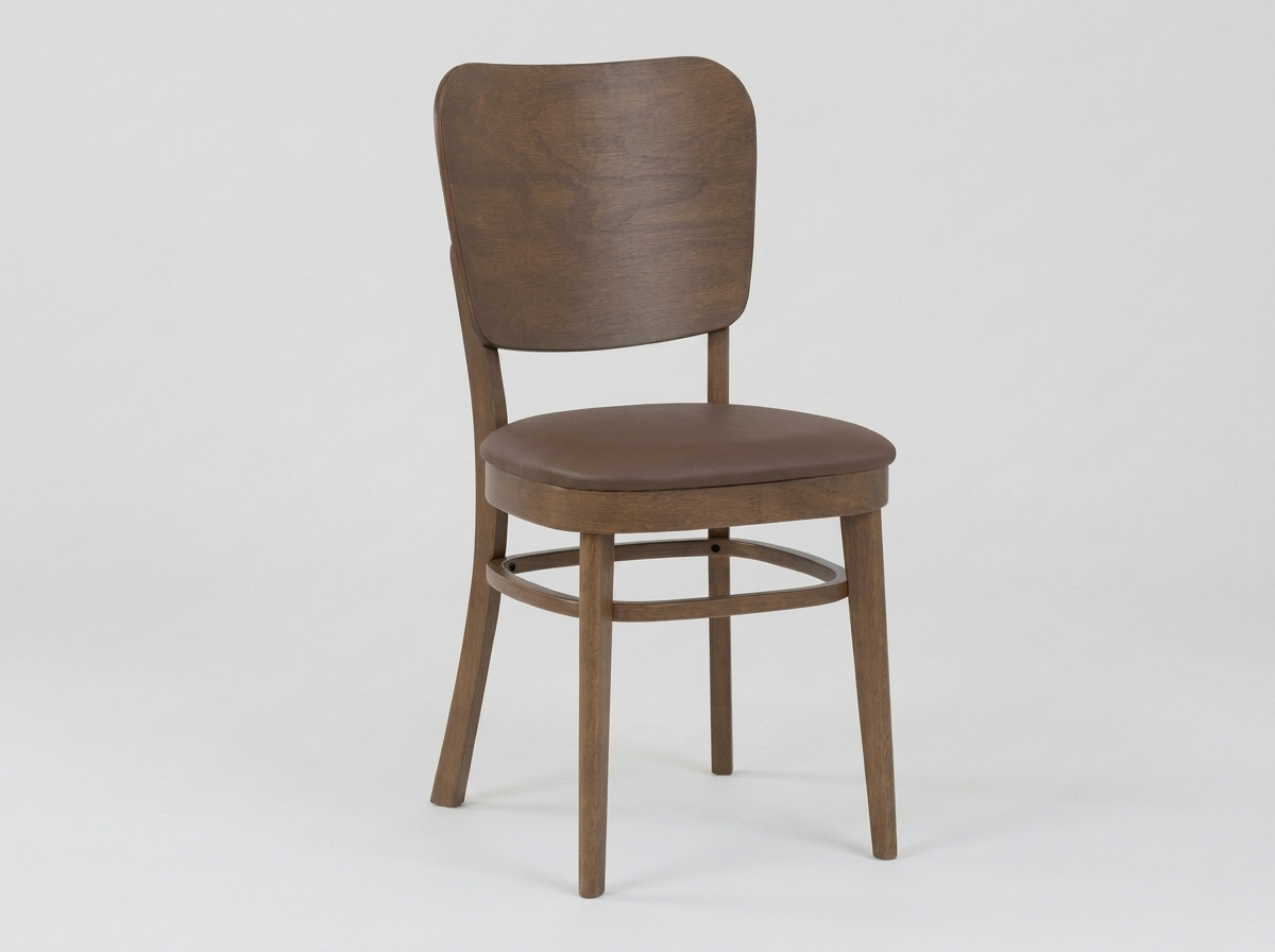 Restaurant Bistro Chair, Light Brown Faux Leather, Brown – Mara